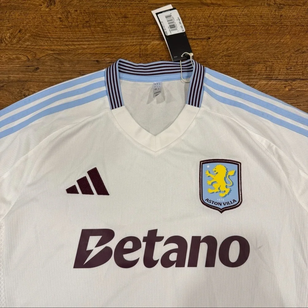 Adidas Aston Villa White 24/25 Soccer Futbol Football Away Jersey Shirt Men's XL